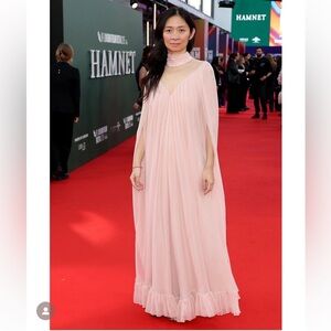 NEW WITH TAGS: Rodarte Cape-Effect Silk-Chiffon Gown